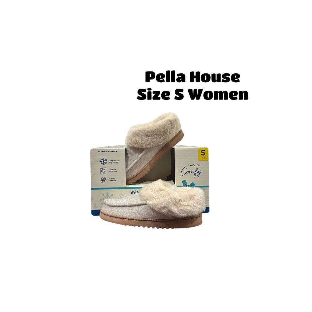 Dearfoams Womens Chloe Soft Knit Clog Slippers Oatmeal Heather Size S (5-6)